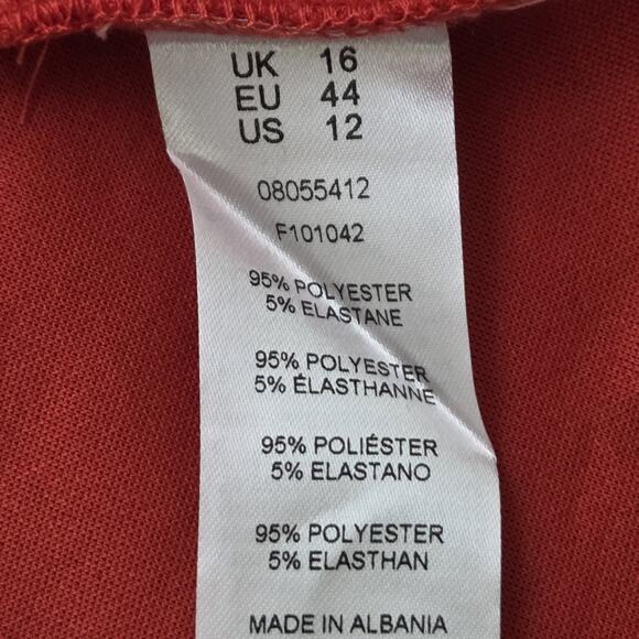 ASOS Womens Red Poplin Long Sleeve Mini Dress SZ 12 Vamp Festival Event NWT - Picture 9 of 9